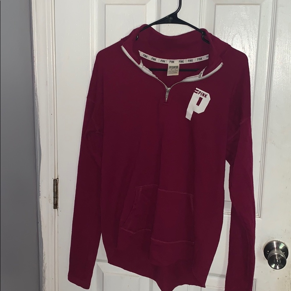Quarter zip Victoria’s Secret pink sweater,